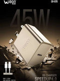 UBON CH970 45W Dual USB Port 3.4 Amp Type C to C&nbsp; Wall Charger Fast Charging Adapte