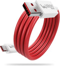 UBON 65W Type-C 1mtr Fast Charging Cable|Dash Charge, VOOC, QC (Quick Charge), Wrap Charge, and Turbo Fast Charging | All Type-C enabled Devices | 480Mbps Data Sync, (WR521) (Red)