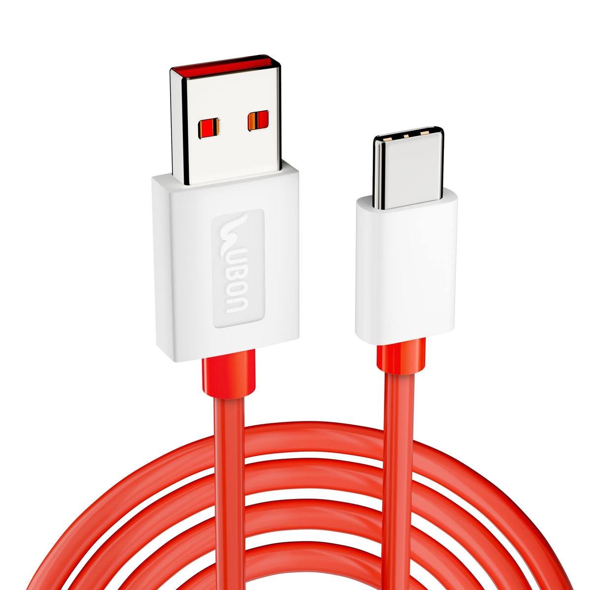 UBON 65W Type-C 1mtr Fast Charging Cable|Dash Charge, VOOC, QC (Quick Charge), Wrap Charge, and Turbo Fast Charging | All Type-C enabled Devices | 480Mbps Data Sync, (WR521) (Red)